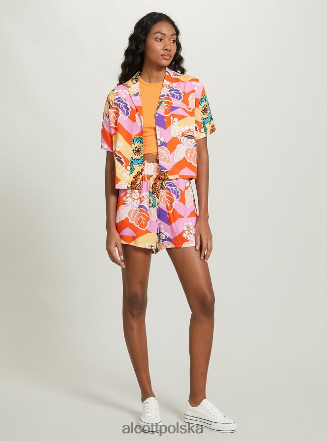 odzież Alcott szorty z kwiatowym nadrukiem bk1 czarny kobiety 2TXFF614