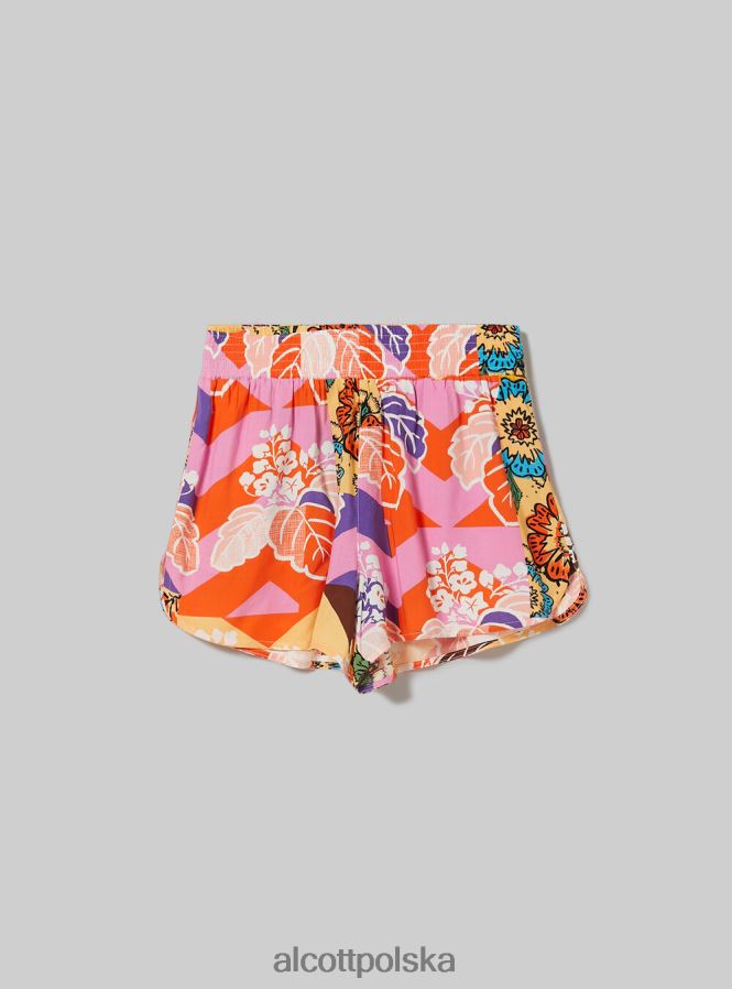 odzież Alcott szorty z kwiatowym nadrukiem bk1 czarny kobiety 2TXFF614