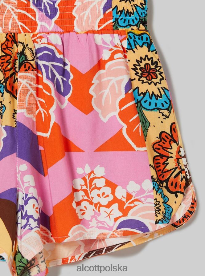 odzież Alcott szorty z kwiatowym nadrukiem bk1 czarny kobiety 2TXFF614