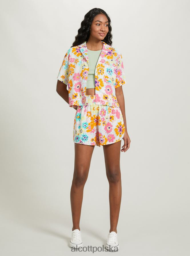 odzież Alcott szorty z kwiatowym nadrukiem bk1 czarny kobiety 2TXFF63