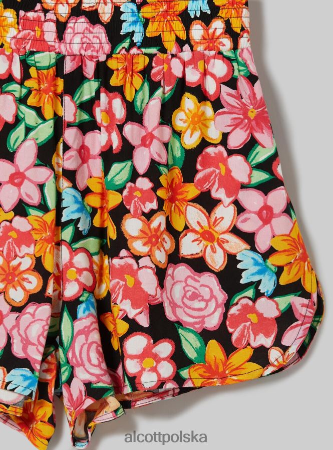 odzież Alcott szorty z kwiatowym nadrukiem bk1 czarny kobiety 2TXFF66