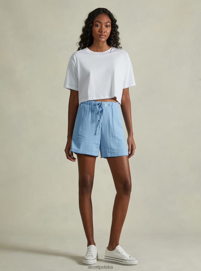 odzież Alcott szorty z mieszanki lnu bg3 beżowy jasny kobiety 2TXFF622