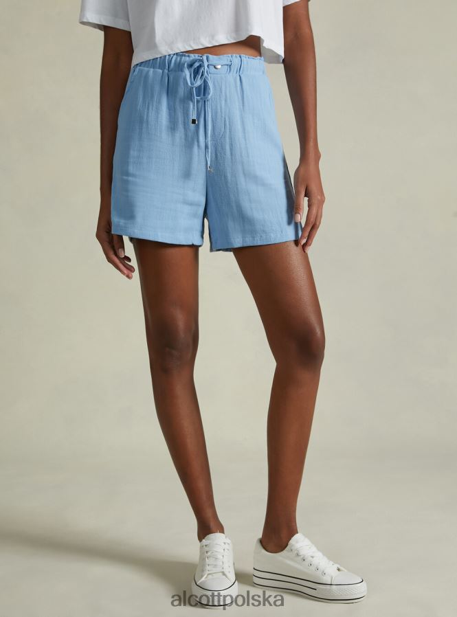odzież Alcott szorty z mieszanki lnu bg3 beżowy jasny kobiety 2TXFF622