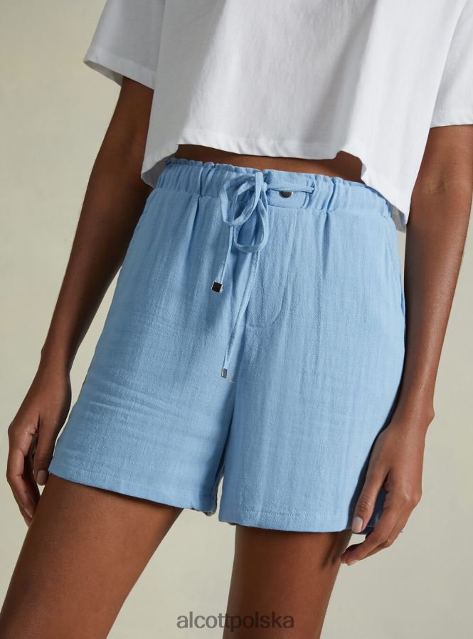 odzież Alcott szorty z mieszanki lnu bg3 beżowy jasny kobiety 2TXFF622
