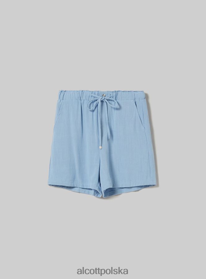 odzież Alcott szorty z mieszanki lnu bg3 beżowy jasny kobiety 2TXFF622