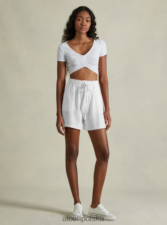 odzież Alcott szorty z mieszanki lnu bg3 beżowy jasny kobiety 2TXFF623