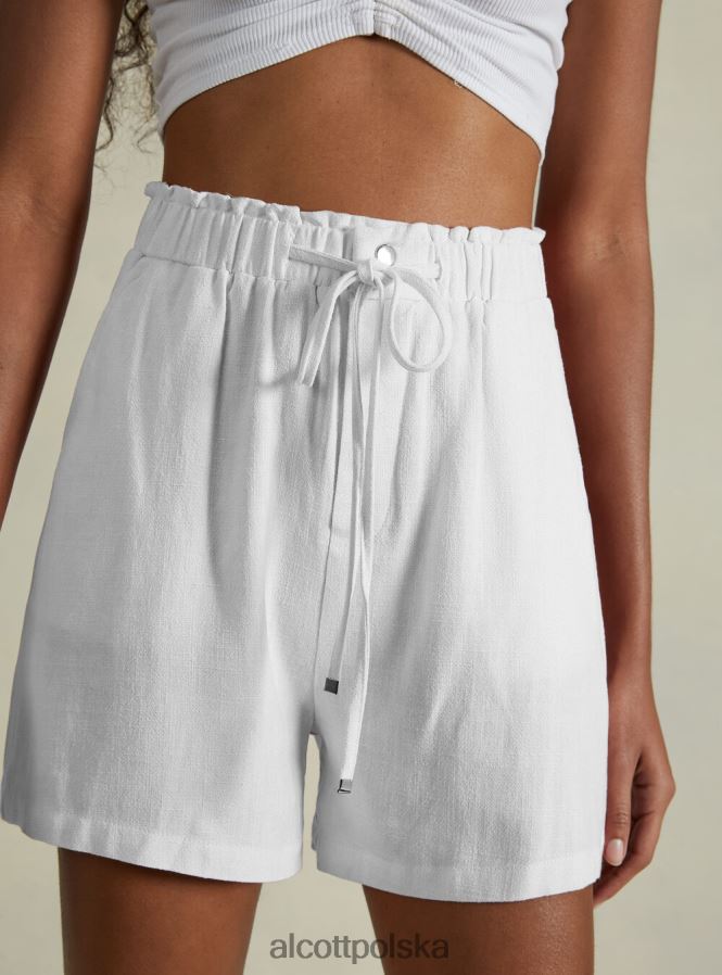 odzież Alcott szorty z mieszanki lnu bg3 beżowy jasny kobiety 2TXFF623