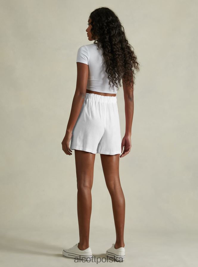 odzież Alcott szorty z mieszanki lnu bg3 beżowy jasny kobiety 2TXFF623