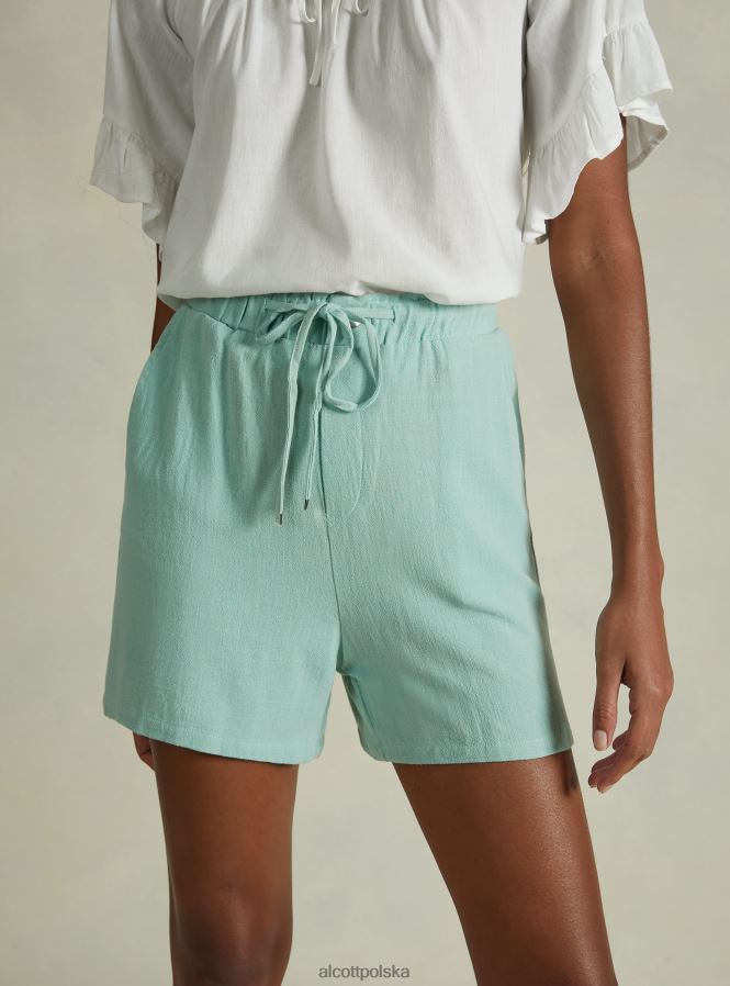 odzież Alcott szorty z mieszanki lnu bg3 beżowy jasny kobiety 2TXFF626