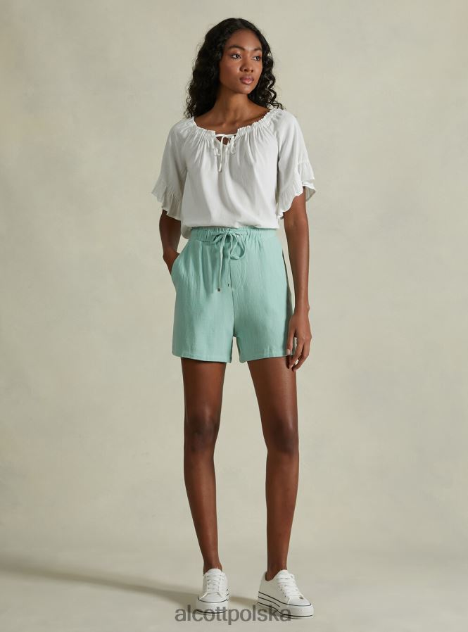 odzież Alcott szorty z mieszanki lnu bg3 beżowy jasny kobiety 2TXFF626
