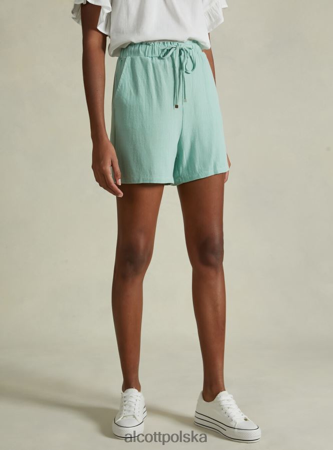 odzież Alcott szorty z mieszanki lnu bg3 beżowy jasny kobiety 2TXFF626