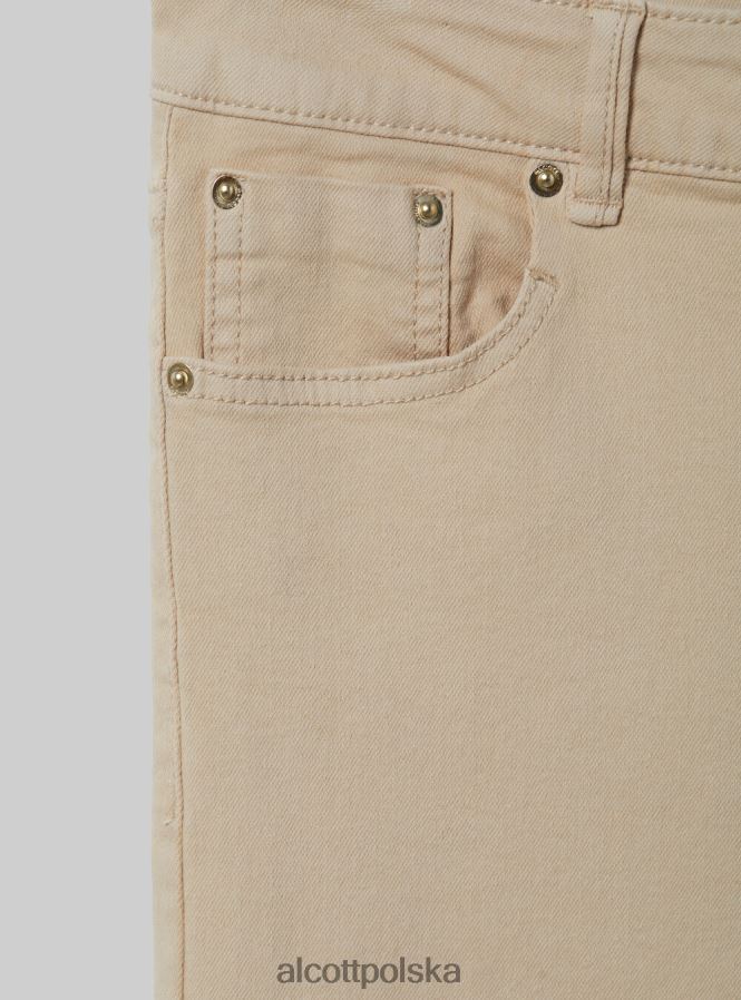 odzież Alcott Rozkloszowane spodnie z elastycznego diagonalu wh1 ecru kobiety 2TXFF6177