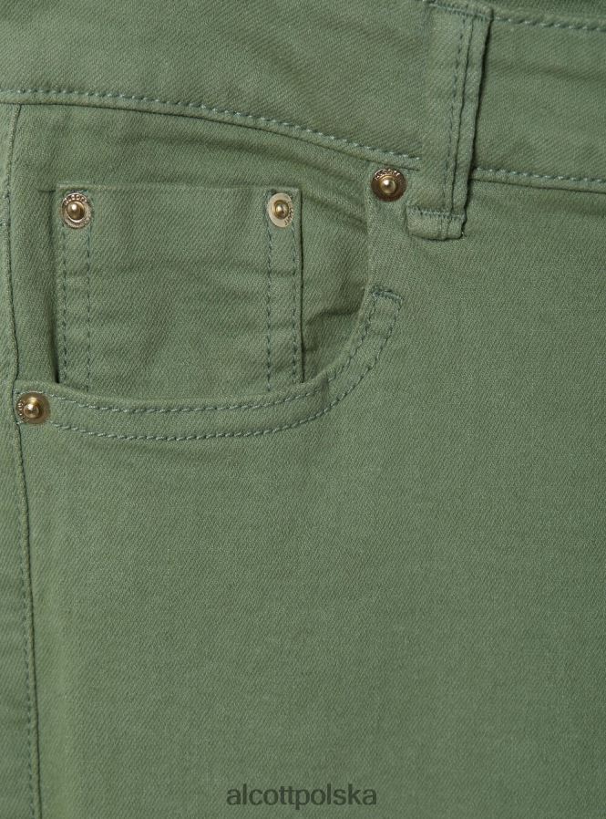 odzież Alcott Rozkloszowane spodnie z elastycznego diagonalu wh1 ecru kobiety 2TXFF6181