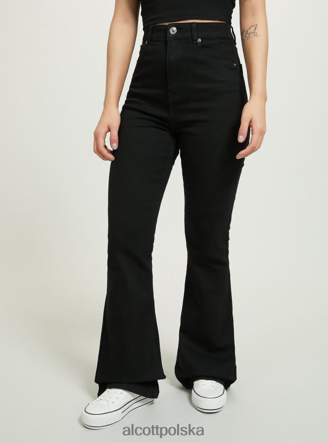 odzież Alcott Rozkloszowane spodnie z elastycznego diagonalu wh1 ecru kobiety 2TXFF6290