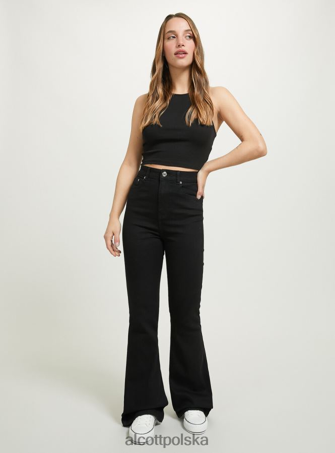 odzież Alcott Rozkloszowane spodnie z elastycznego diagonalu wh1 ecru kobiety 2TXFF6290