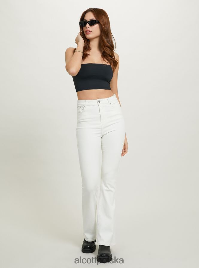 odzież Alcott Rozkloszowane spodnie z elastycznego diagonalu wh1 ecru kobiety 2TXFF660