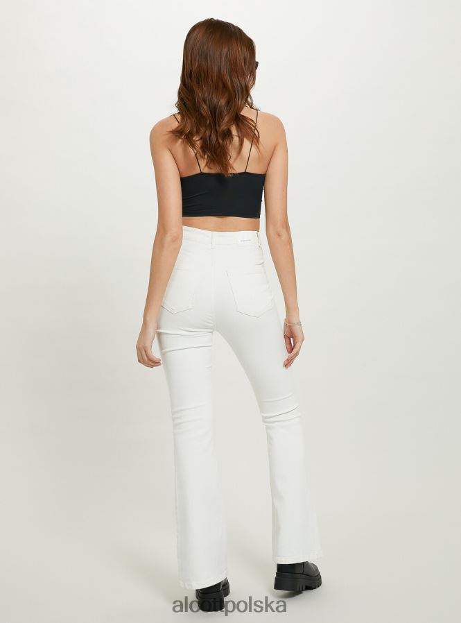 odzież Alcott Rozkloszowane spodnie z elastycznego diagonalu wh1 ecru kobiety 2TXFF660