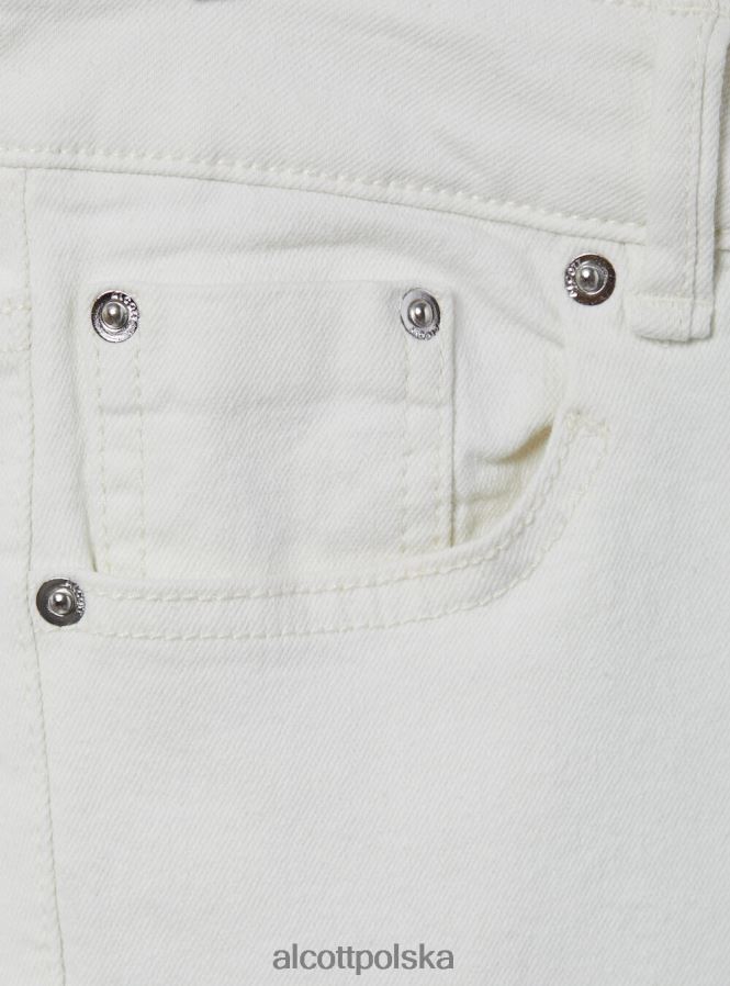 odzież Alcott Rozkloszowane spodnie z elastycznego diagonalu wh1 ecru kobiety 2TXFF660