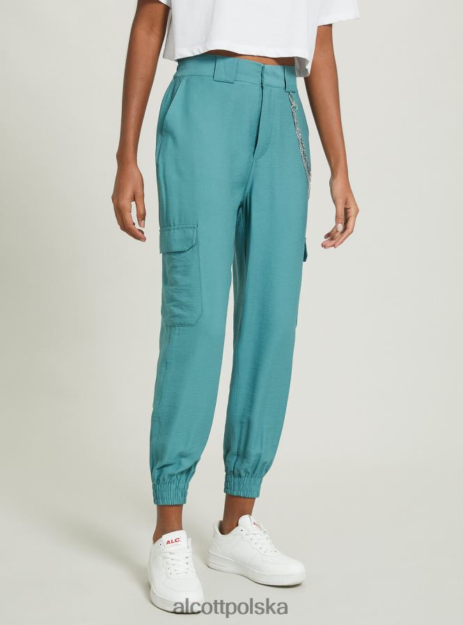 odzież Alcott Spodnie z łańcuszkami z mieszanki lnu bk1 czarny kobiety 2TXFF611