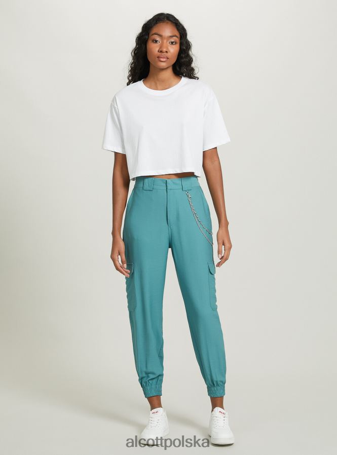 odzież Alcott Spodnie z łańcuszkami z mieszanki lnu bk1 czarny kobiety 2TXFF611