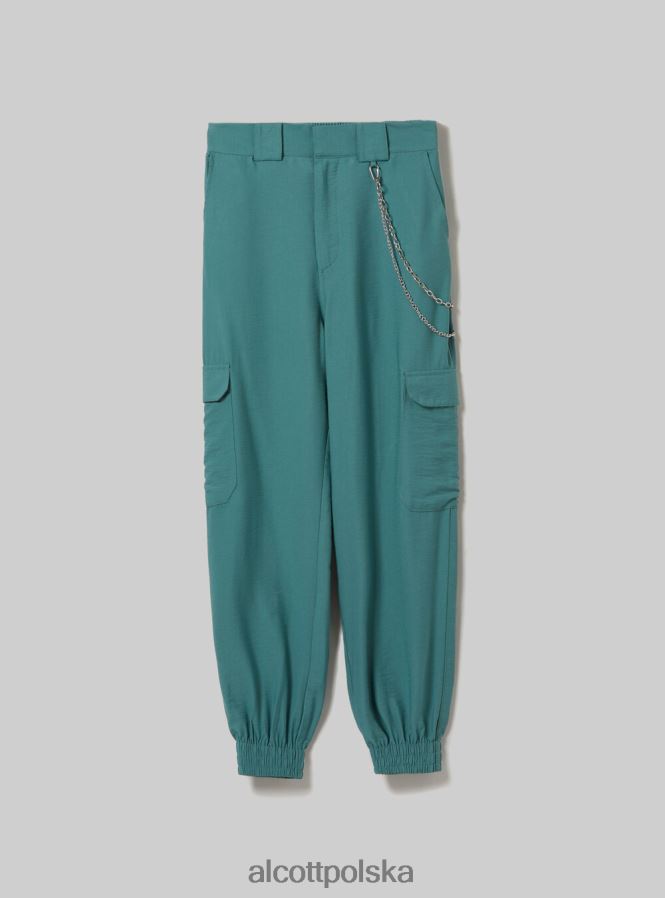 odzież Alcott Spodnie z łańcuszkami z mieszanki lnu bk1 czarny kobiety 2TXFF611