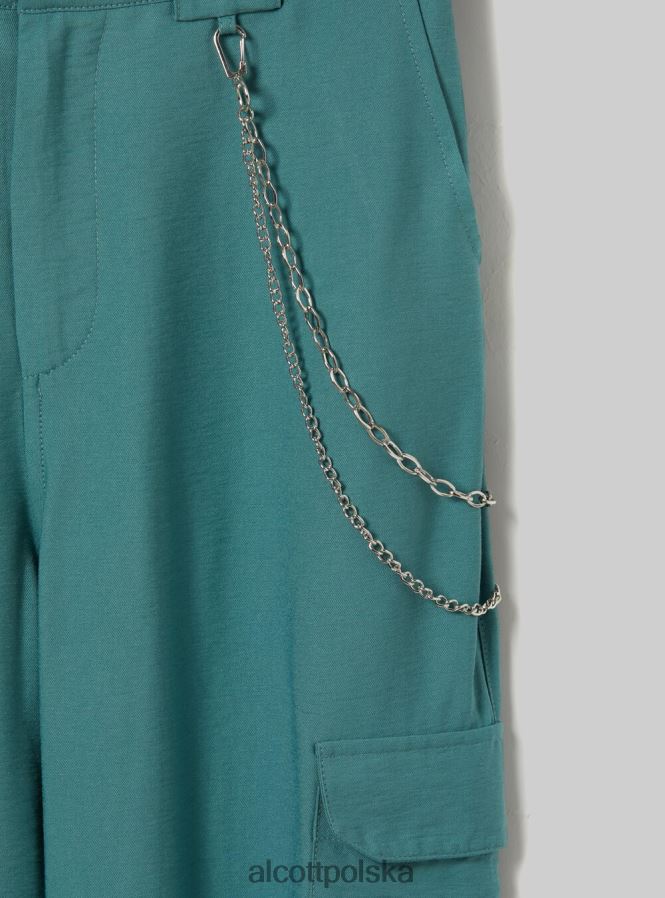 odzież Alcott Spodnie z łańcuszkami z mieszanki lnu bk1 czarny kobiety 2TXFF611