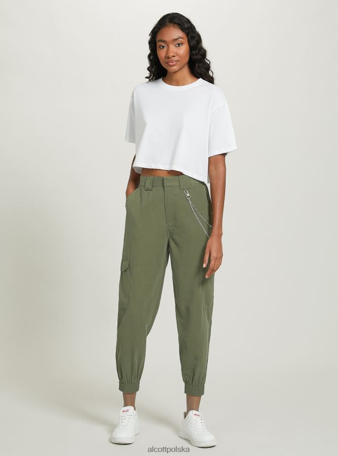 odzież Alcott Spodnie z łańcuszkami z mieszanki lnu bk1 czarny kobiety 2TXFF6227