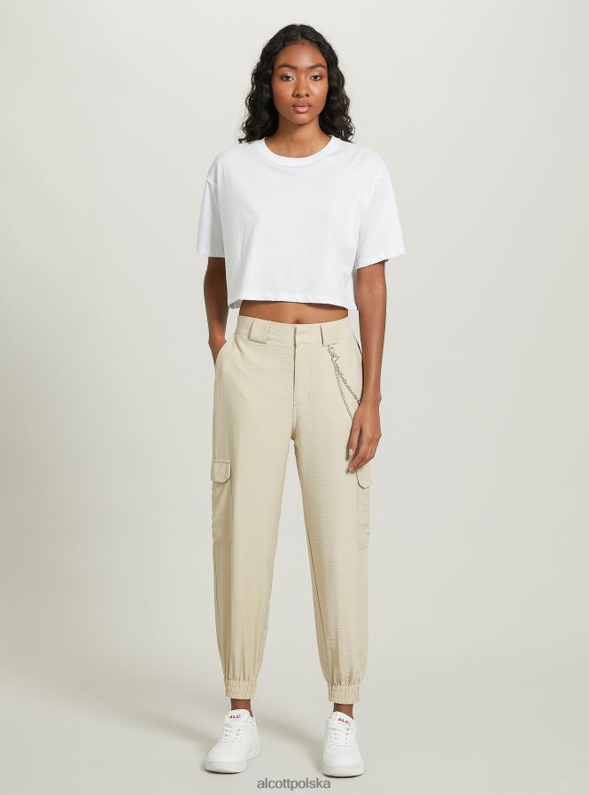 odzież Alcott Spodnie z łańcuszkami z mieszanki lnu bk1 czarny kobiety 2TXFF6248