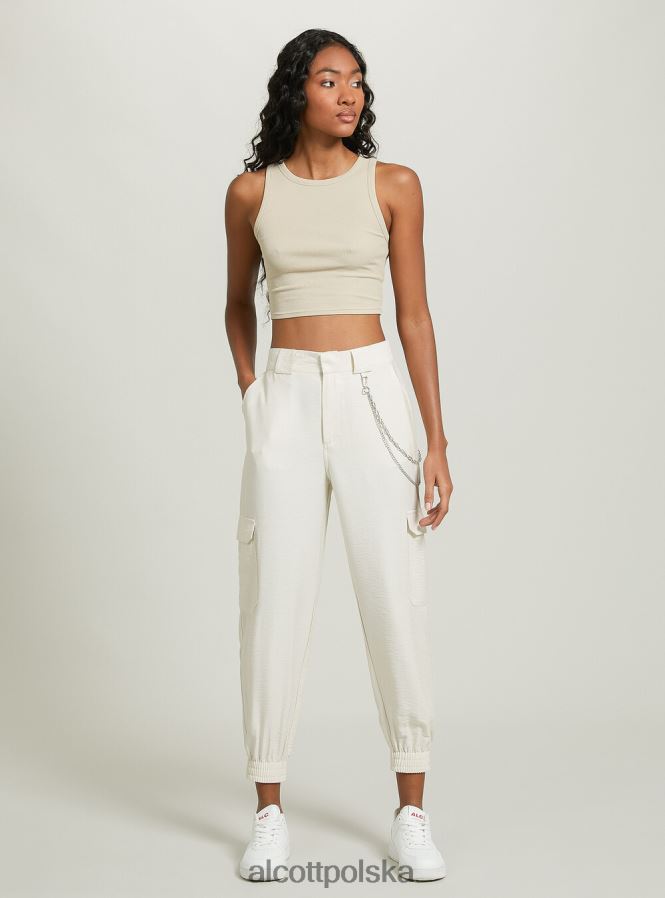 odzież Alcott Spodnie z łańcuszkami z mieszanki lnu bk1 czarny kobiety 2TXFF6419