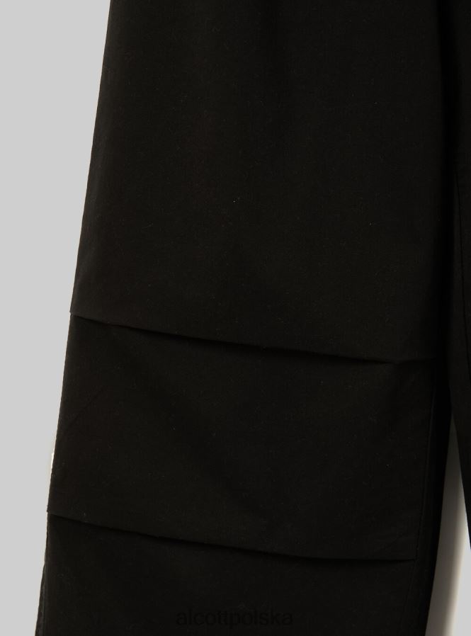 odzież Alcott bawełniane spodnie spadochronowe bk1 czarny kobiety 2TXFF6151