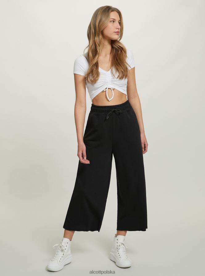 odzież Alcott krótkie, polarowe legginsy z elastyczną talią bk1 czarny kobiety 2TXFF6206