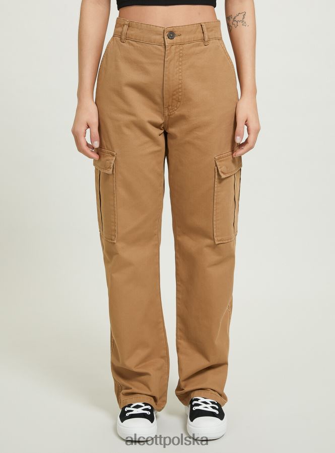 odzież Alcott pantalone cargo o diagonalnym splocie bk1 czarny kobiety 2TXFF693