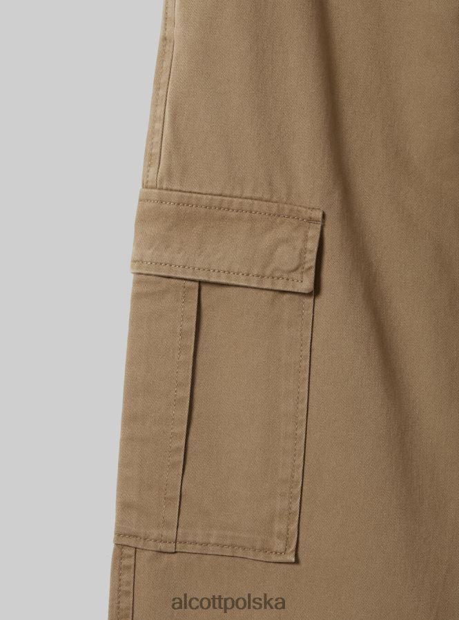 odzież Alcott pantalone cargo o diagonalnym splocie bk1 czarny kobiety 2TXFF693
