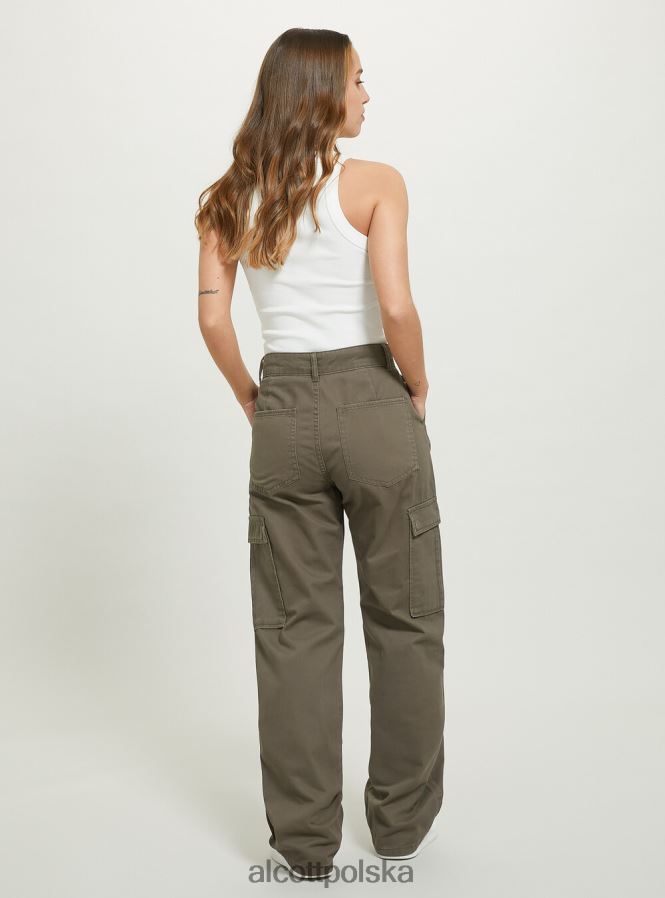 odzież Alcott pantalone cargo o diagonalnym splocie bk1 czarny kobiety 2TXFF699