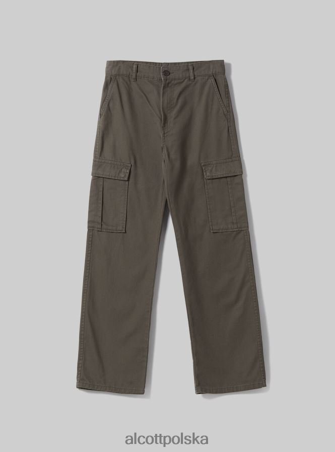 odzież Alcott pantalone cargo o diagonalnym splocie bk1 czarny kobiety 2TXFF699