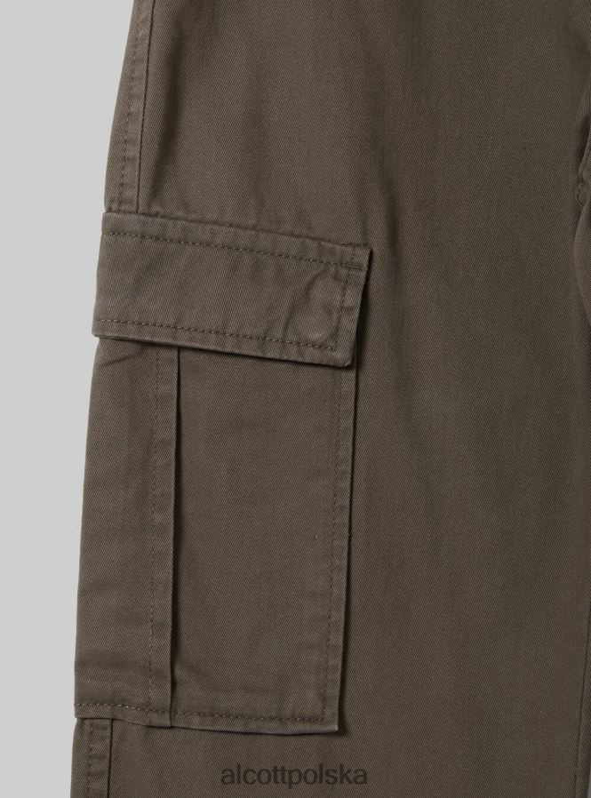 odzież Alcott pantalone cargo o diagonalnym splocie bk1 czarny kobiety 2TXFF699