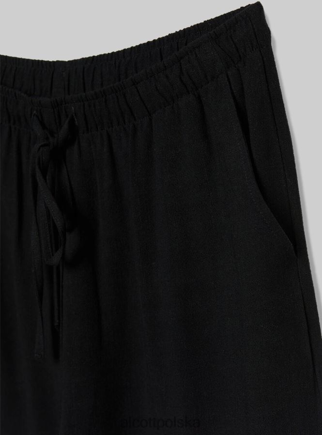 odzież Alcott pantaloni palazzo con coulisse bk1 czarny kobiety 2TXFF6278