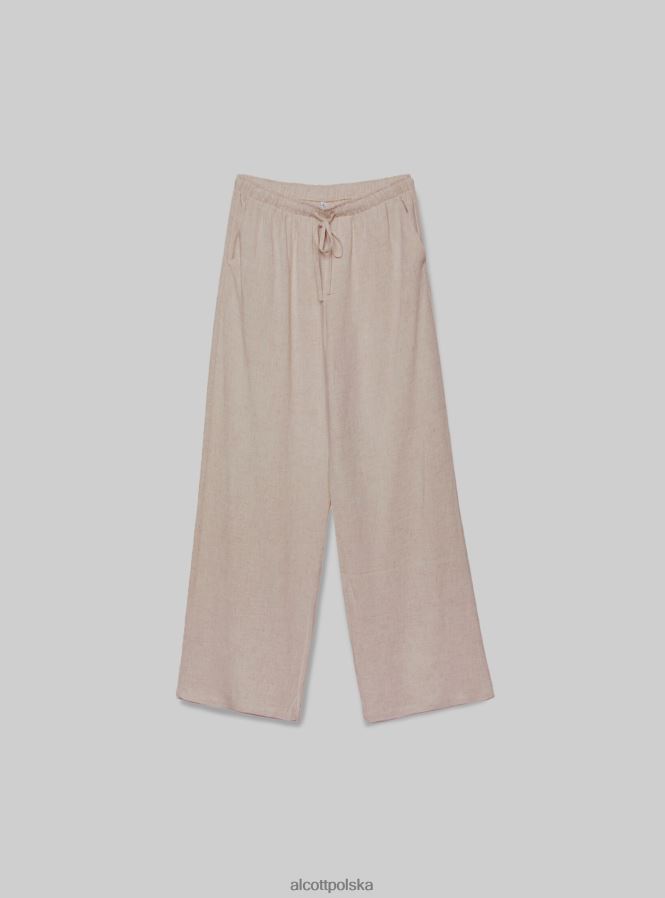 odzież Alcott pantaloni palazzo con coulisse bk1 czarny kobiety 2TXFF6348