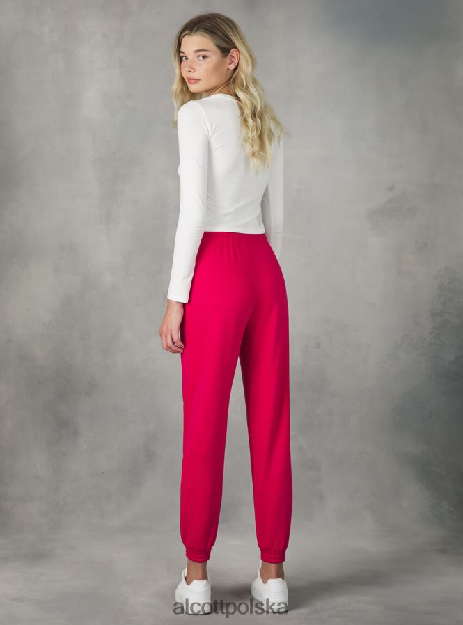 odzież Alcott pluszowe spodnie typu jogger bk1 czarny kobiety 2TXFF6417