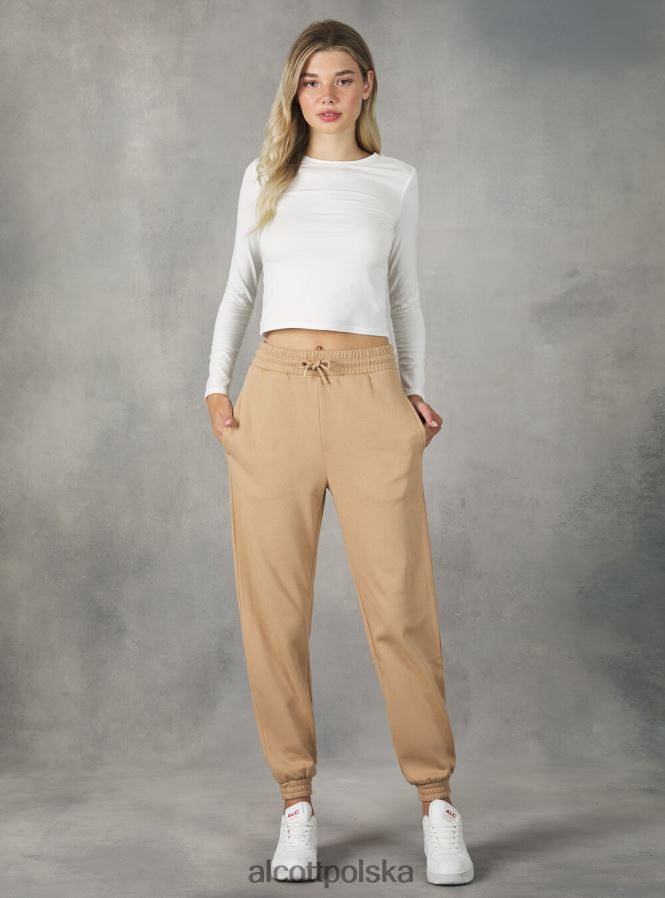 odzież Alcott pluszowe spodnie typu jogger bk1 czarny kobiety 2TXFF6471