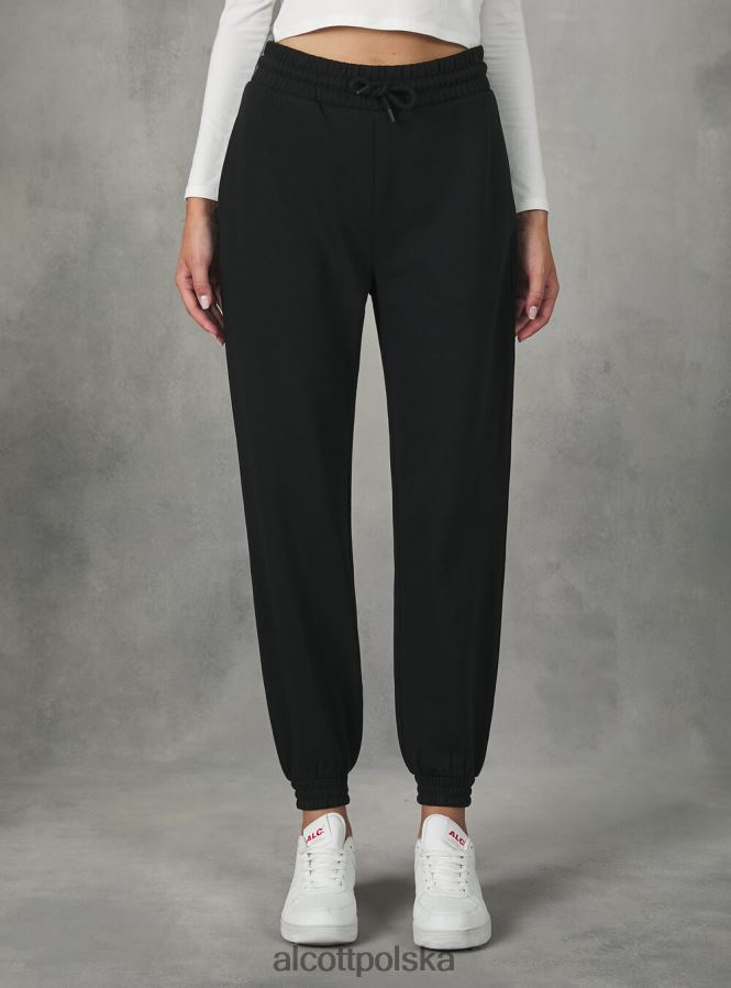 odzież Alcott pluszowe spodnie typu jogger bk1 czarny kobiety 2TXFF6477