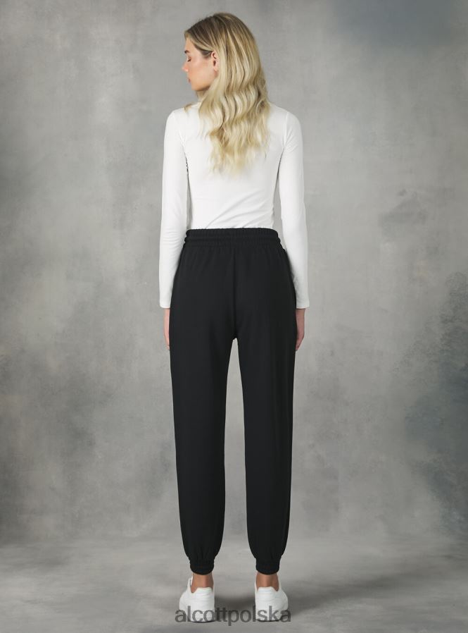 odzież Alcott pluszowe spodnie typu jogger bk1 czarny kobiety 2TXFF6477