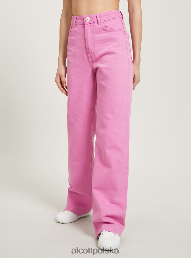 odzież Alcott proste spodnie o pełnej długości pk2 różowy średni kobiety 2TXFF632