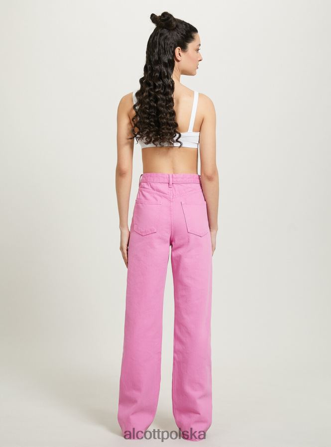 odzież Alcott proste spodnie o pełnej długości pk2 różowy średni kobiety 2TXFF632