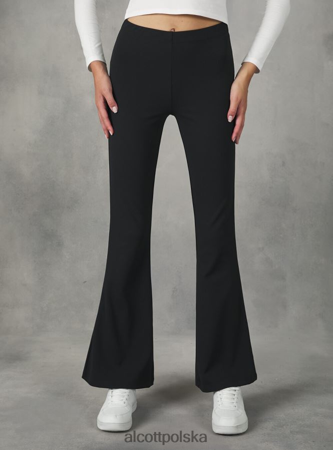 odzież Alcott rozszerzane spodnie z elastyczną talią bk1 czarny kobiety 2TXFF6418
