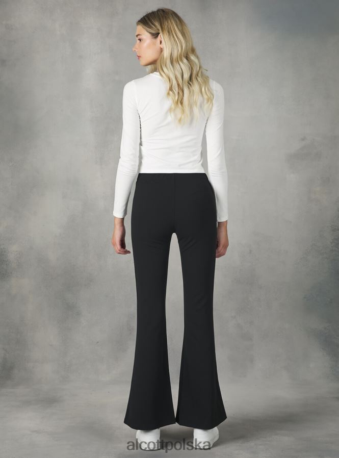 odzież Alcott rozszerzane spodnie z elastyczną talią bk1 czarny kobiety 2TXFF6418