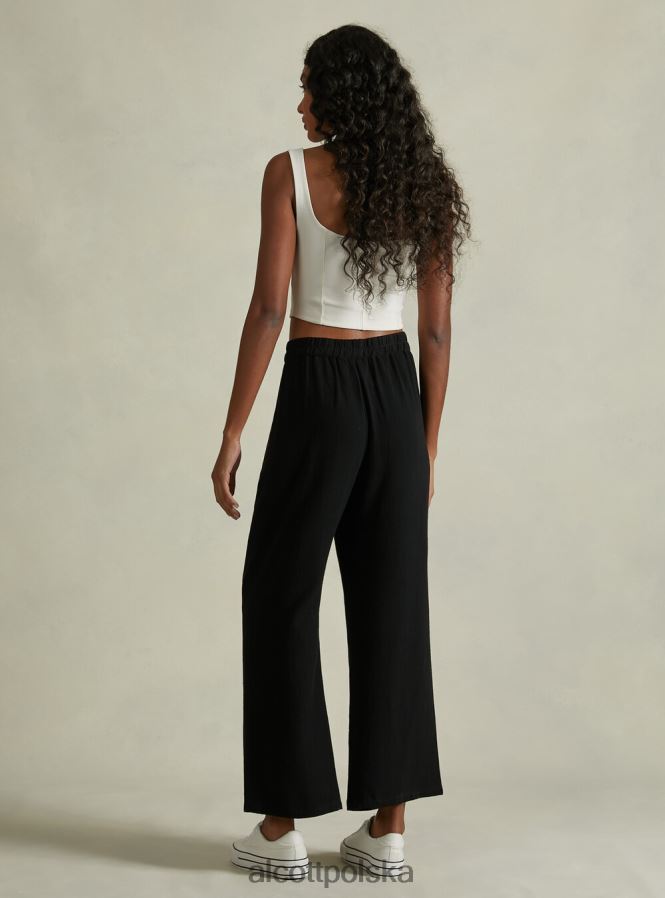 odzież Alcott spodnie kuloty z domieszką lnu wh2 biały kobiety 2TXFF6473