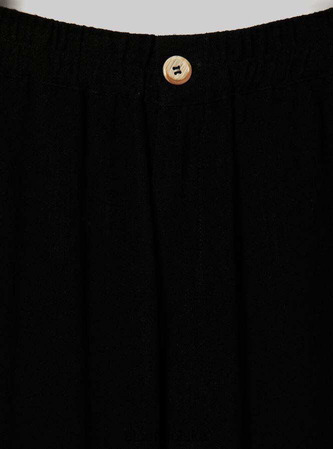 odzież Alcott spodnie kuloty z domieszką lnu wh2 biały kobiety 2TXFF6473