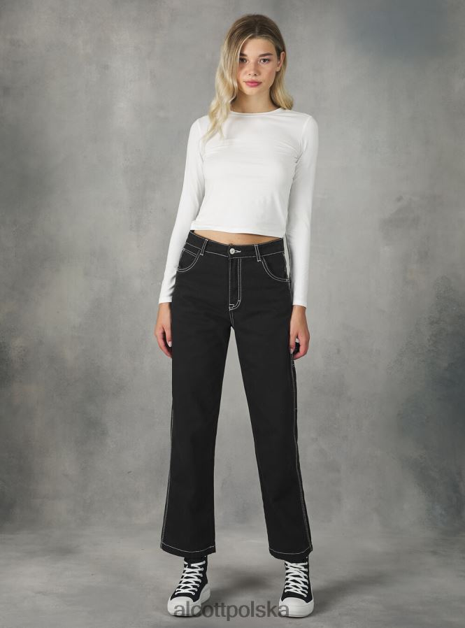 odzież Alcott spodnie płócienne stolarskie bk1 czarny kobiety 2TXFF6148