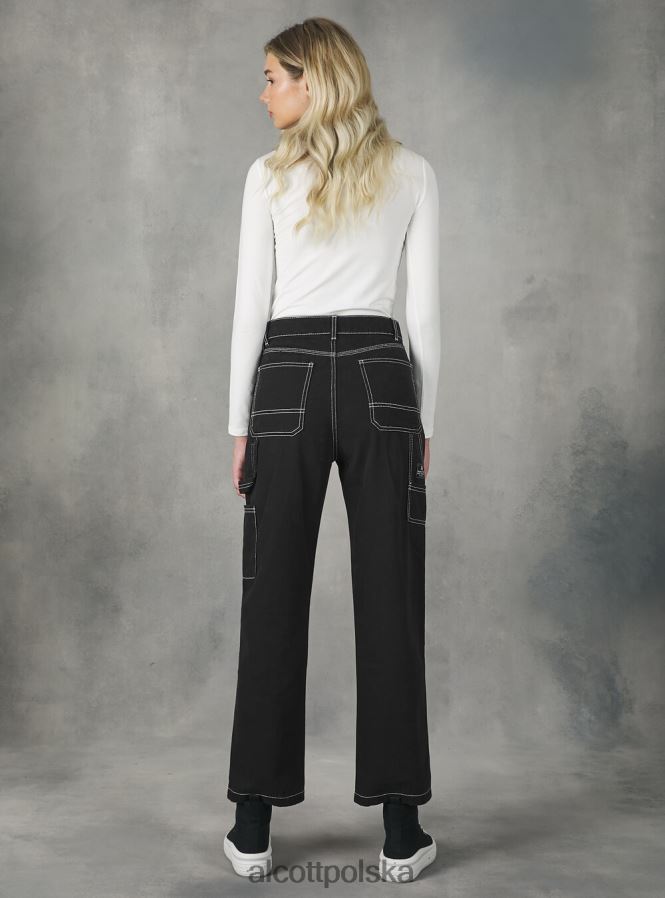 odzież Alcott spodnie płócienne stolarskie bk1 czarny kobiety 2TXFF6148
